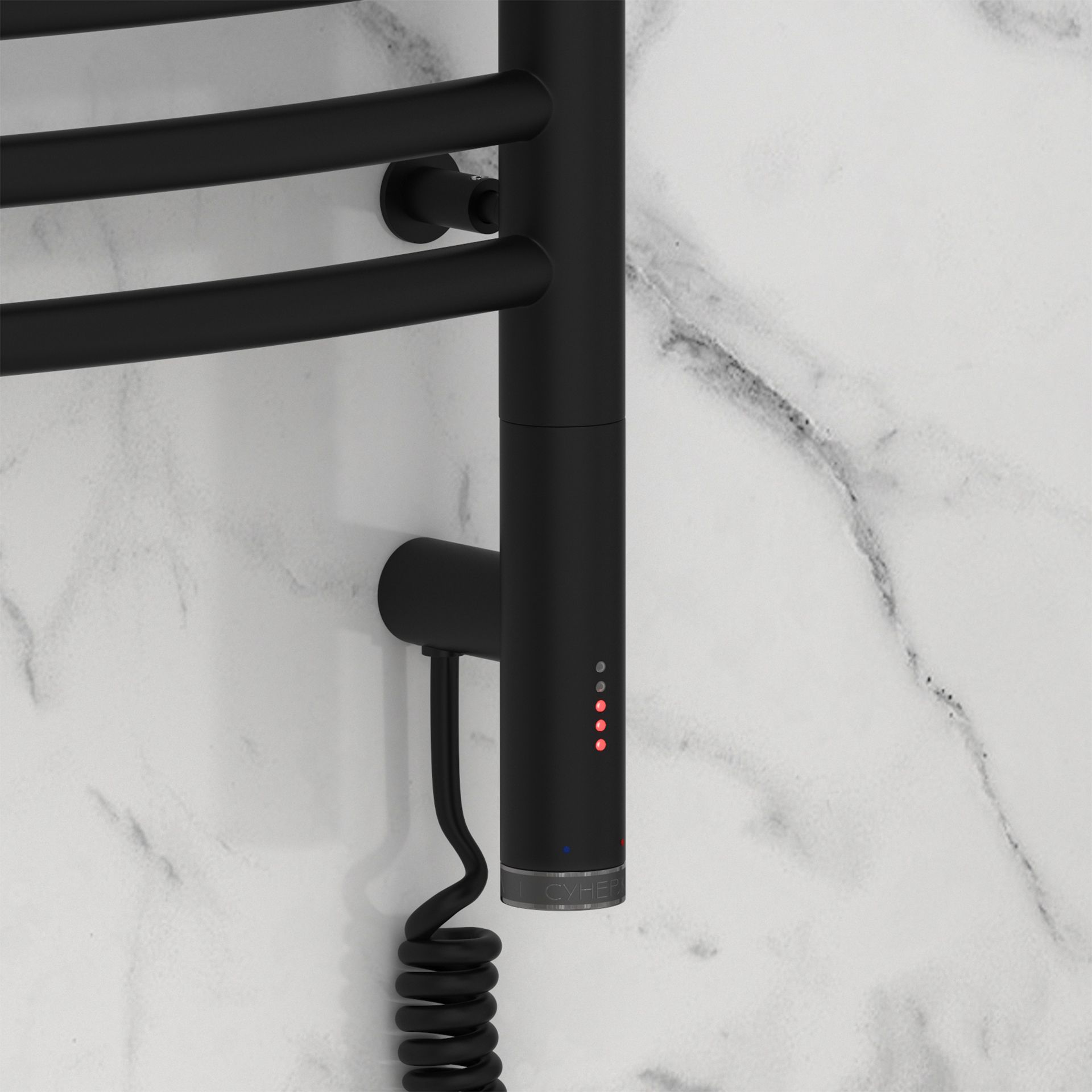 Полотенцесушитель электрический ФЛЮИД 3.0 1000х500 МЭМ правый (Матовый чёрный)