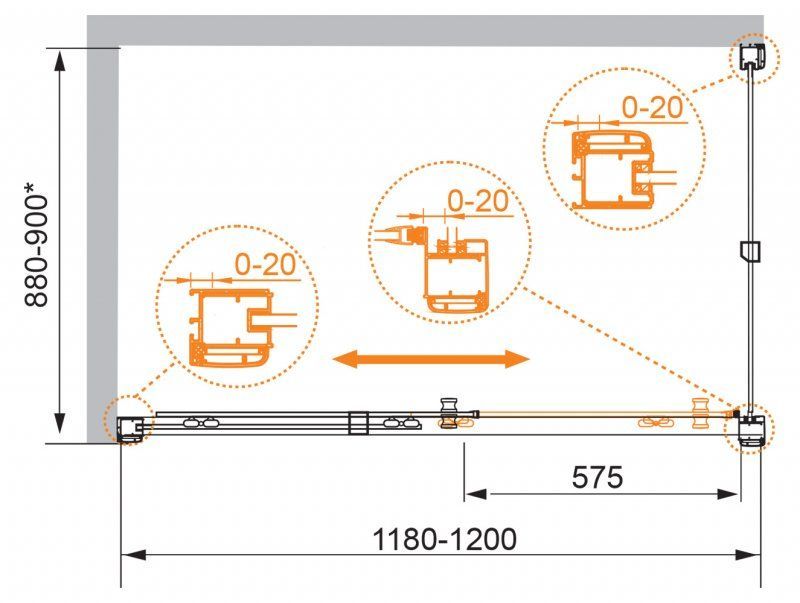 Душевой уголок CEZARES ANIMA AH-1, артикул ANIMA-W-AH-1-120/90-P-Cr
