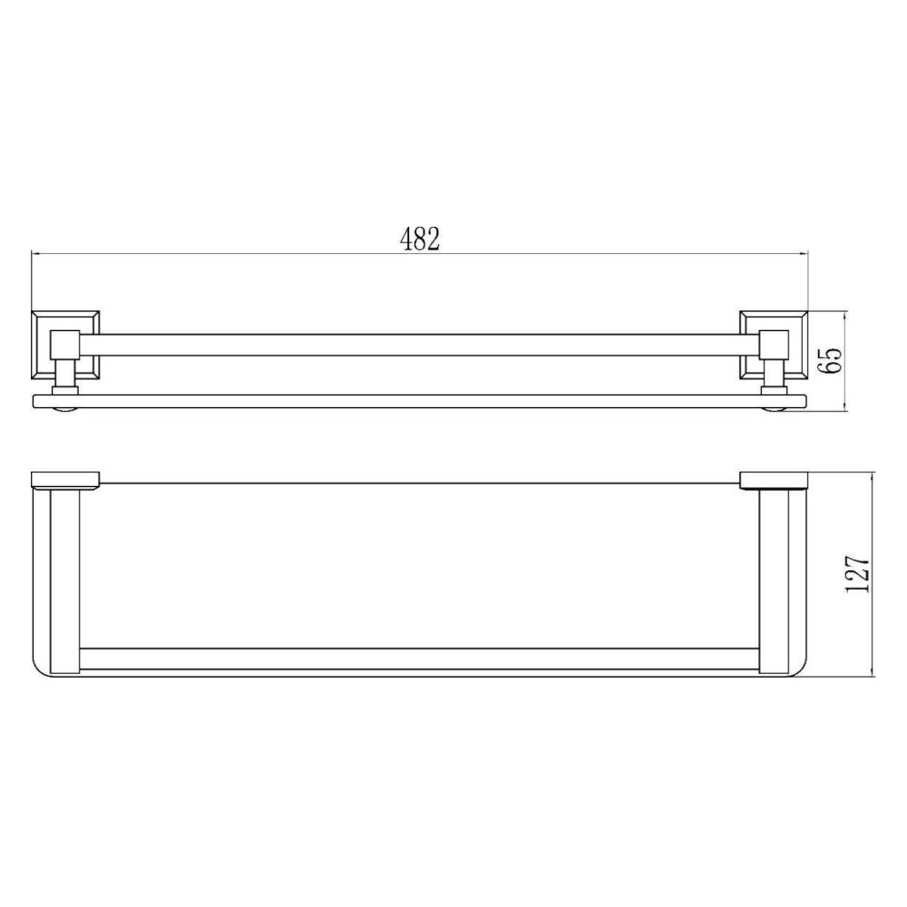 Полка стеклянная Savol S-509591, хром