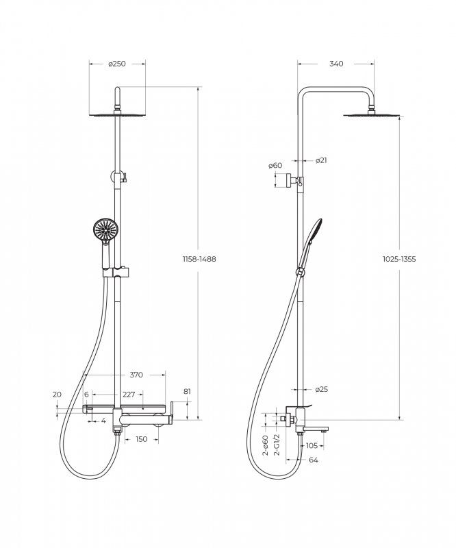 Душевая стойка BELBAGNO ETN-VSCM-IN арт. ETN-VSCM-IN, артикул ETN-VSCM-IN