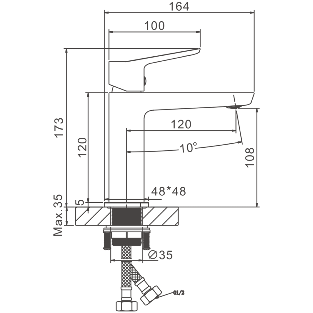 Смеситель для раковины BELZ B10715-7, черный, артикул B10715-7