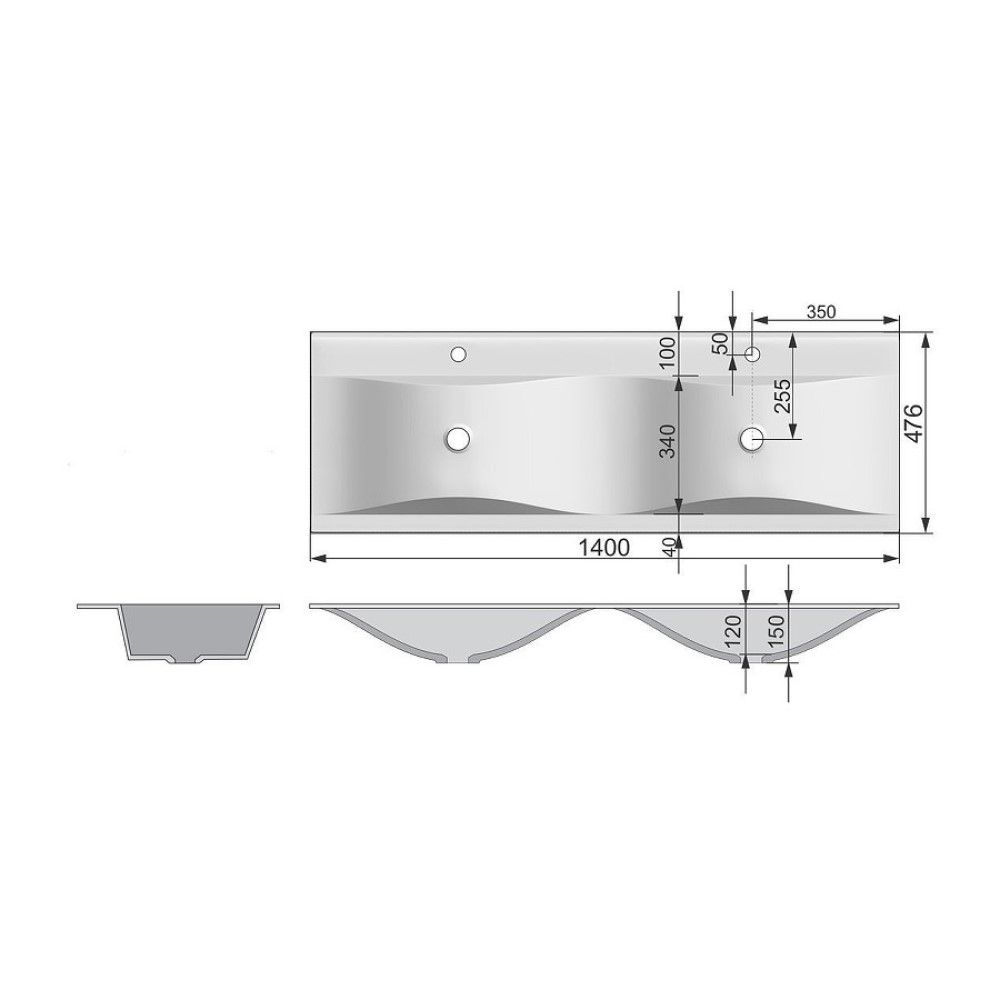 Раковина Velvex PULSUS rkPUL.140-81, белый, артикул rkPUL.140-81