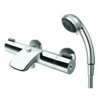 Смеситель для ванны и душа, Laufen, Curve Prime, тип открывания воды-вентильный, тип регулирования воды-термостатический картридж, монтаж-настенный, отверстия для монтажа-2, вынос излива, мм-155, тип излива-неподвижный, ручной душ-в комплекте comfort tre,