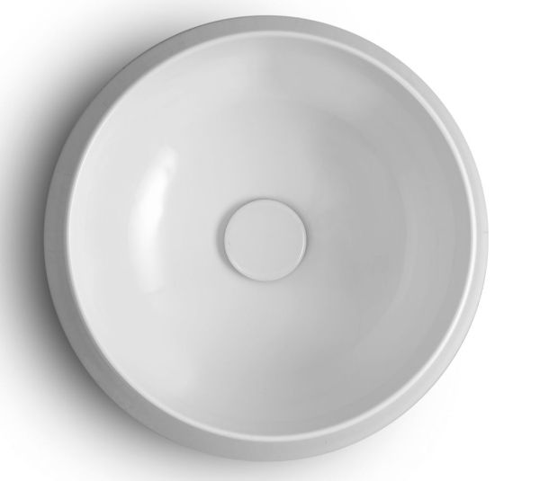 White Tao, накладная круглая раковина Ø42x18h см, цвет белый глянцевый