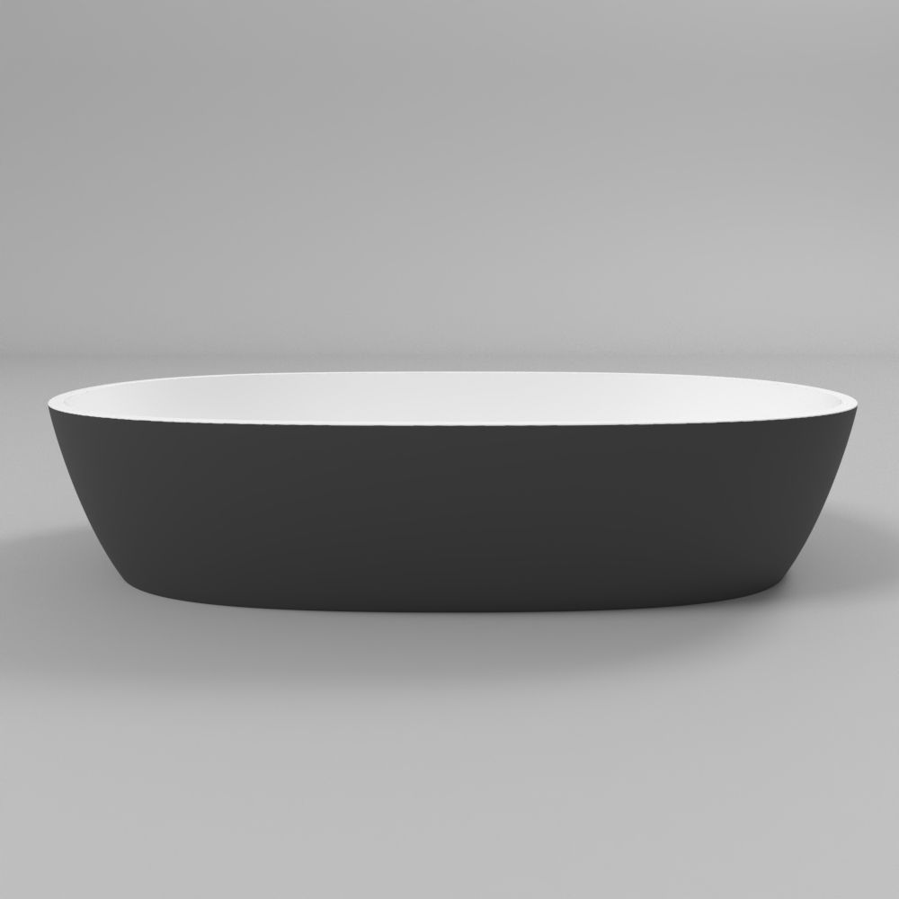 Умывальник WHITECROSS Opal 56x38 (черный/белый мат) иск. камень