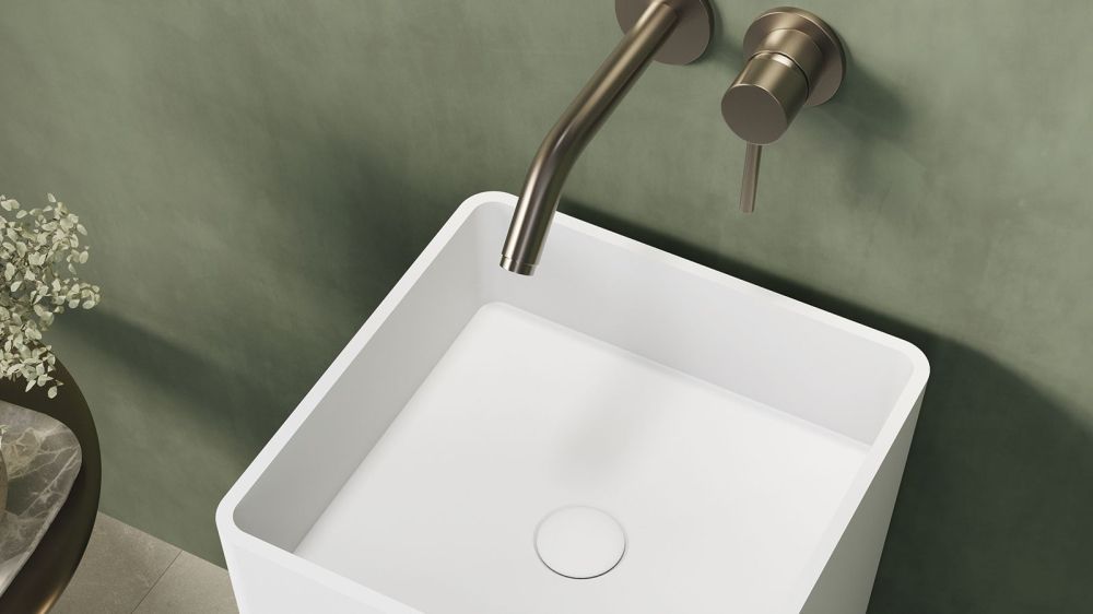 Zenon Ember, напольная раковина квадратной формы без отверстия под смеситель, 40х40хh85 см, цвет белый матовый, артикул 4000.000.000.000.42153