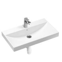 Комплект 3 в 1 Lavinia Boho Bathroom Sink 21510276, врезная фарфоровая раковина 80 см, смеситель, пластиковый сифон