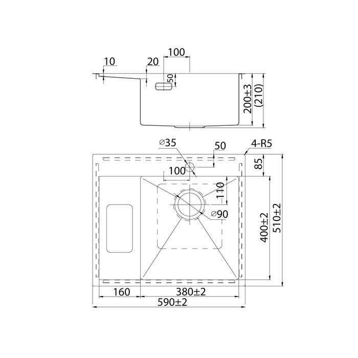 Мойка IDDIS Haze 590*510 сатин, правая (HAZ59SRi77), артикул HAZ59SRi77