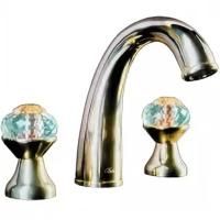 Смеситель для раковины на 3 отверстия FLORA, золото_Комплект