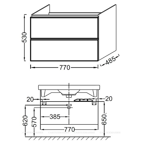 Тумба под раковину Jacob Delafon Odeon Up 80 EB895-N18 подвесная Белая, артикул EB895-N18