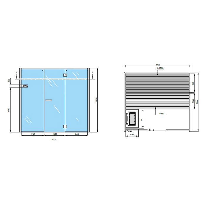 Effegibi Sky Био-Сауна 230x200h211см, цвет: осина термообработанная