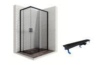 Душевой уголок Ambassador Queen Black 11011205R-ST11, прямоугольный, линейный трап, 120х80