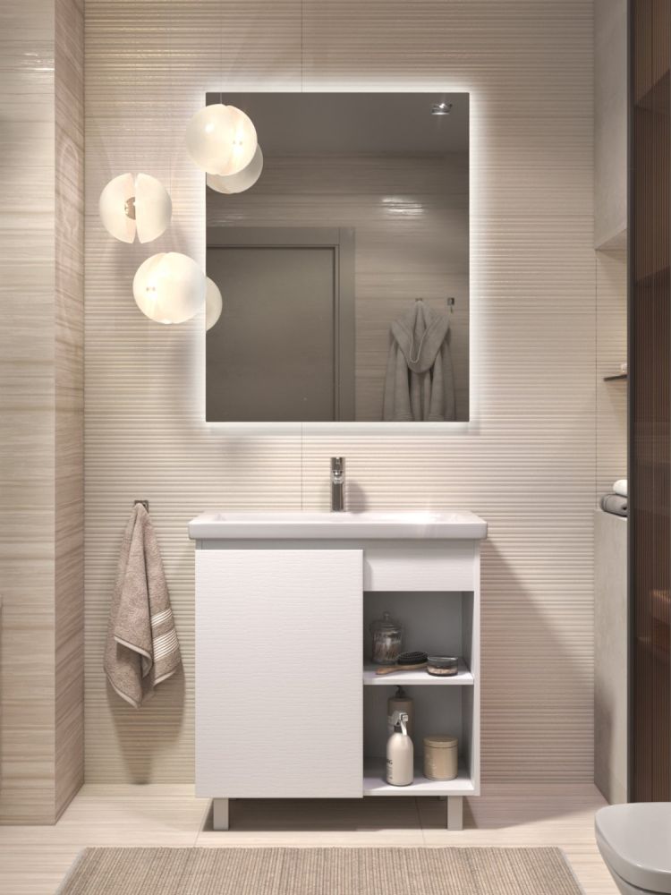 Тумба VIGO Milos 800-1-0 белый под раковину Ц0000005955 (Como), поставляется в разобранном виде (318 белый), артикул 318 белый