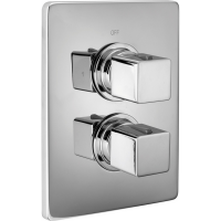 CISAL Cubic Внешняя часть встраиваемого термостатического смесителя с переключателем на 2 положения, цвет хром