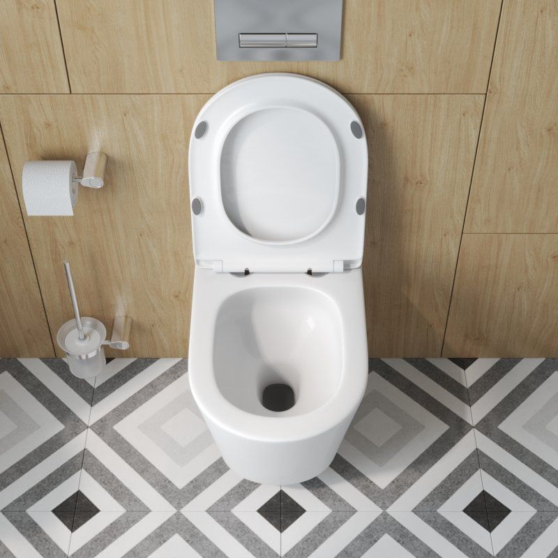 TRE-TOR Унитаз подвесной, безободковый, с системой смыва "Торнадо", с сиденьем soft close, BB5180CH-TOR/SC, артикул BB5180CH-TOR/SC