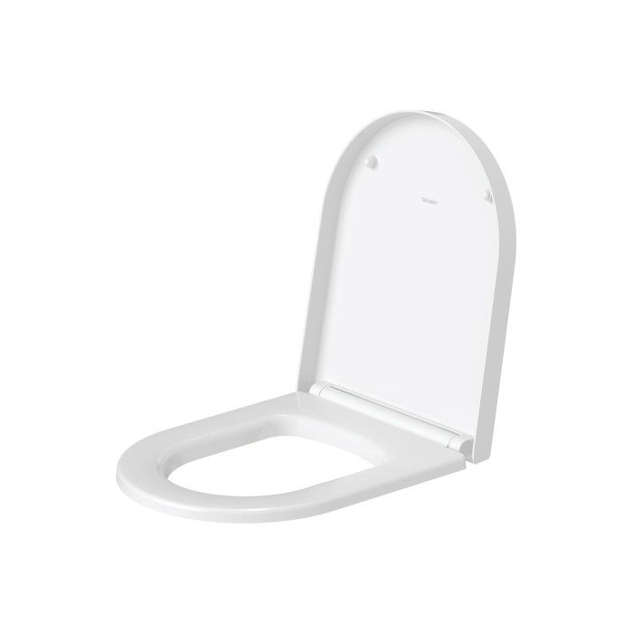 Сиденье для унитаза, Duravit, ME by Starck, с крышкой, ширина, мм-370, глубина, мм-440, высота, мм-30, тип шарниров-SoftClose, материал шарниров-нержавеющая сталь, цвет шарниров-хром, цвет-белый, артикул 0020090000