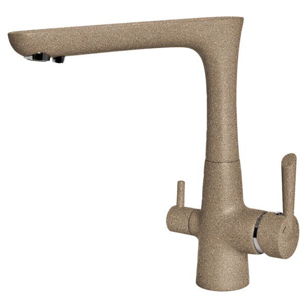 Смеситель для кухни с подключением фильтра GranFest 3223, песочный