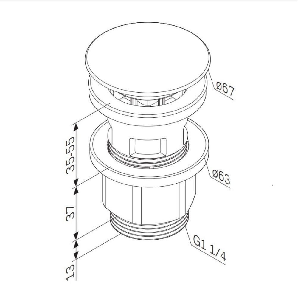 F0700P22 донный клапан, нажимной, чёрный, шт. F0700P22 донный клапан, нажимной, чёрный, шт.