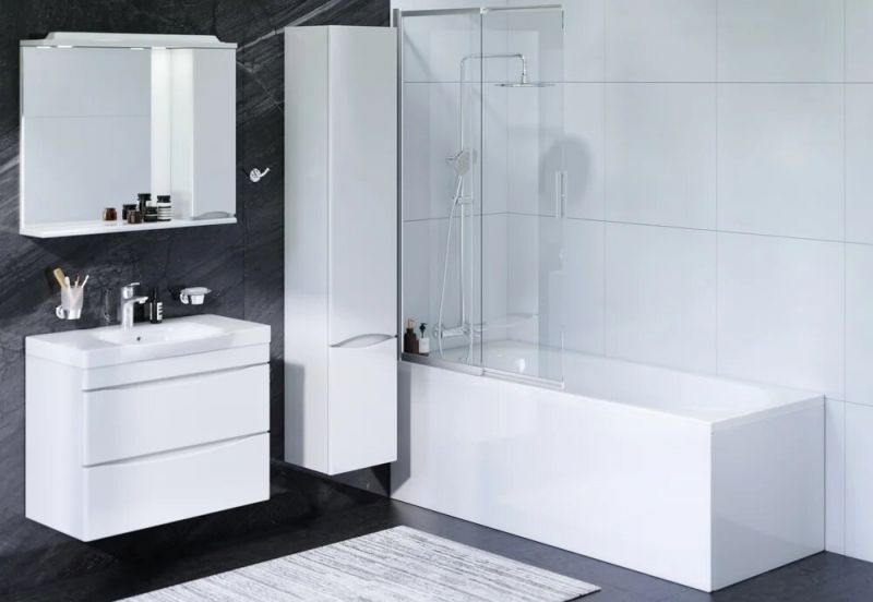 Комплект акриловой ванны AM.PM Like 170x70 UK80OB с каркасом с унитазом с инсталляцией с душевой системой и шторкой на ванну с мебелью и аксессуарами Комплект акриловой ванны AM.PM Like 170x70 UK80OB с каркасом с унитазом с инсталляцией с душевой системой и шторкой на ванну с мебелью и аксессуарами