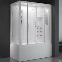 Душевой бокс SSWW BU103A R 150х85 с баней профиль Белый задняя стенка Белая