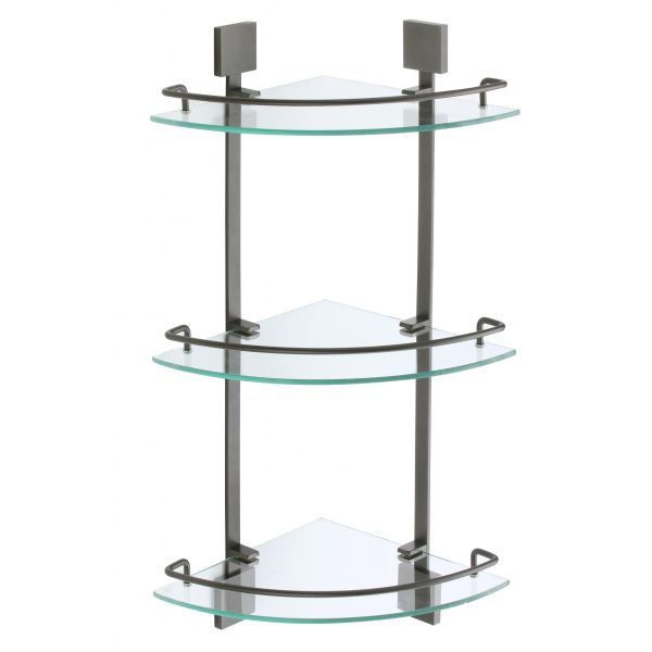 Полка угловая стеклянная Savol S-065322Q-3, графит