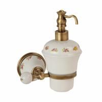 PROVANCE Дозатор жидкого мыла настенный, керамика с декором/бронза