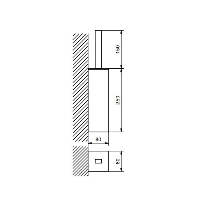 Fantini Linea Ершик подвесной, с выдвижным контейнером, цвет: матовый черный Fantini Linea Ершик подвесной, с выдвижным контейнером, цвет: матовый черный