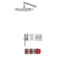 Fima Carlo Frattini Sistemi doccia Душевая система, верхний душ 25см., с термостатическим смесителем и ручным душем, цвет: хром Fima Carlo Frattini Sistemi doccia Душевая система, верхний душ 25см., с термостатическим смесителем и ручным душем, цвет: хром