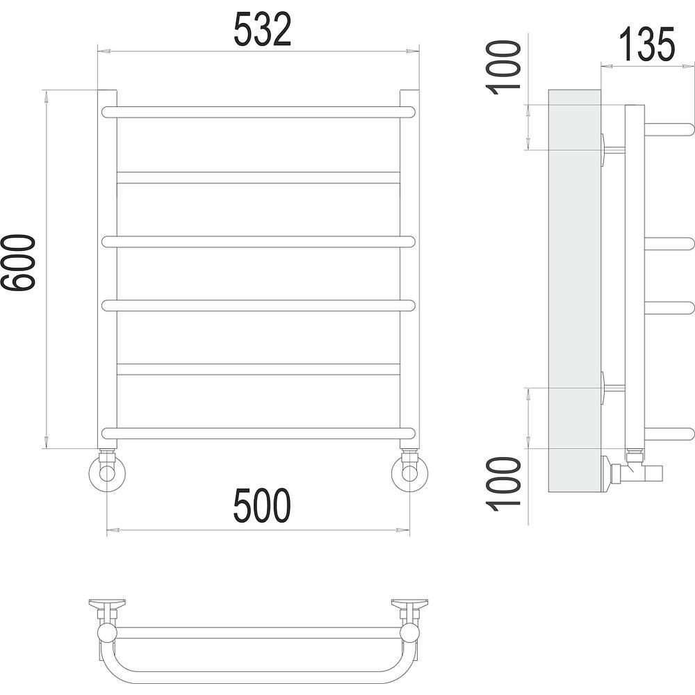 Полотенцесушитель водяной Terminus Евромикс П6 50х60