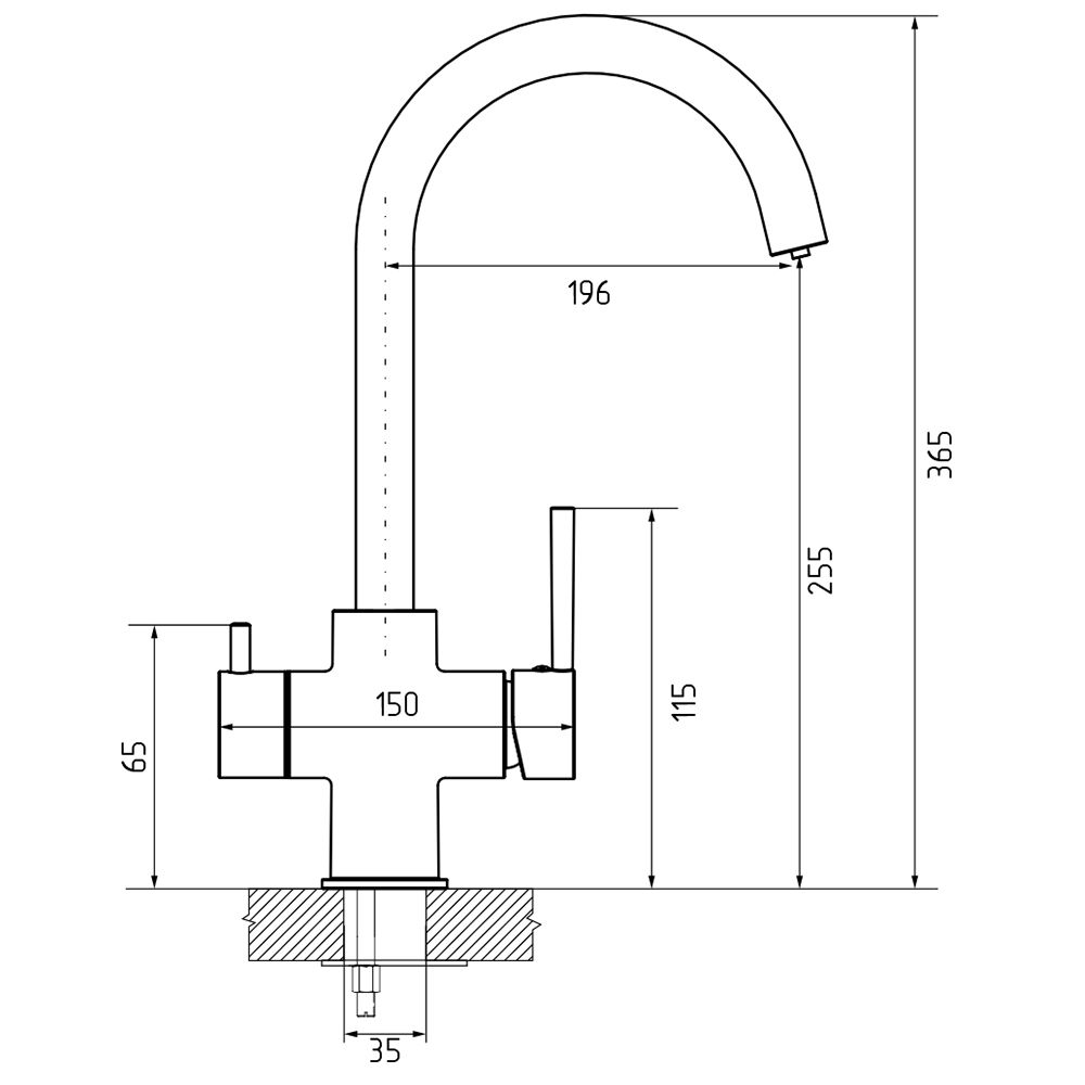 Смеситель для кухни с подключением фильтра GranFestGF-Z-5422, черный, артикул GF-Z-5422 черный
