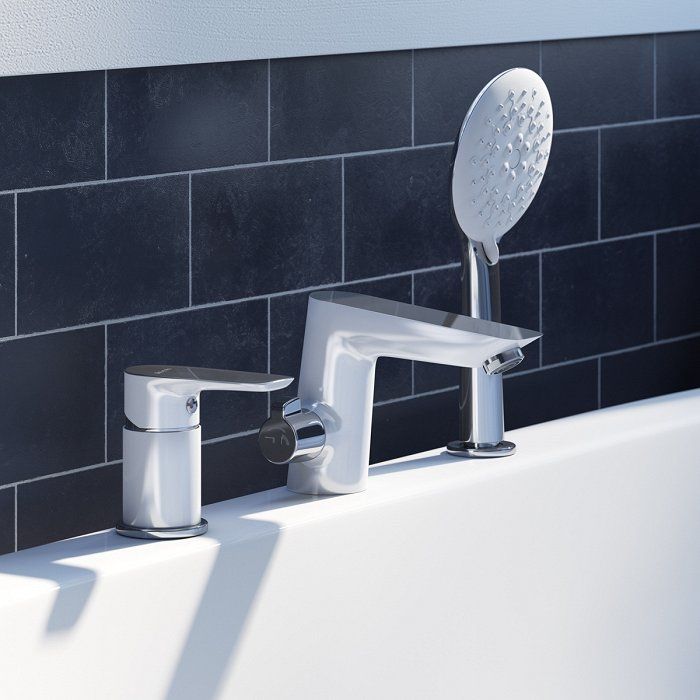 Смеситель на борт ванны Iddis Cloud на 3 отверстия Белый/хром, артикул CLOSB30i07