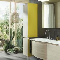 BURGBAD Yso Шкаф высокий  1760х400х350 мм. 2 двери, 1 полка, 4 стекл полки.. петли слева, цвет шамп глянц/ауитент дуб. BURGBAD Yso Шкаф высокий  1760х400х350 мм. 2 двери, 1 полка, 4 стекл полки.. петли слева, цвет шамп глянц/ауитент дуб.