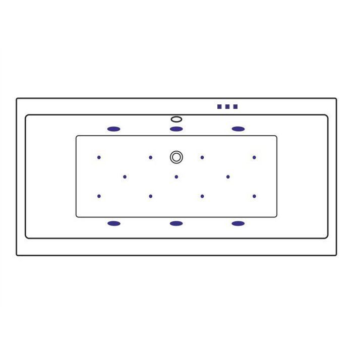 Ванна EXCELLENT Pryzmat Slim 170x75 "RELAX" (золото)