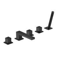 FANTINI MINT Смеситель на борт ванны на 5 отверстий, с ручн душем, цвет черный матовый