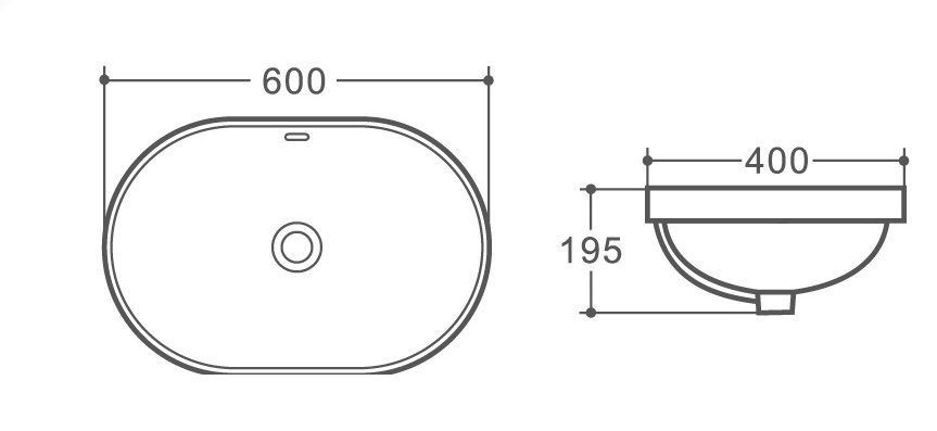 Раковина керамическая полувстраиваемая AM6360