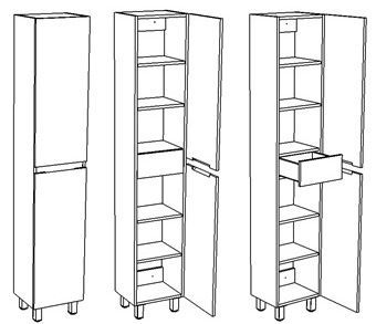 Шкаф-пенал напольный "Альтаир 35" универсальный