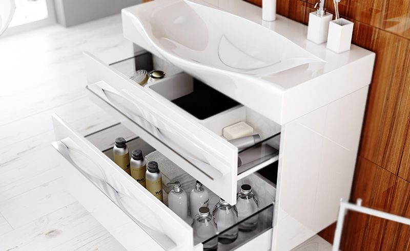 Тумба под раковину Aqwella 5 Stars Милан Mil.01.08/2/W 80 2 ящика подвесная Белая