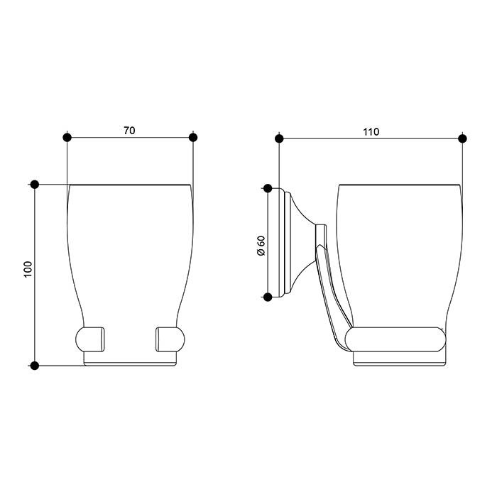 Bongio Fleur Стакан подвесной, 110х70 мм, цвет золото 24к.