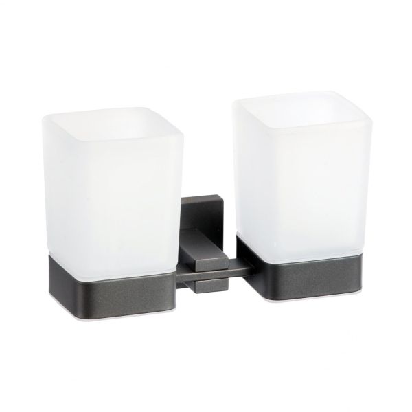 Стакан для ванной комнаты двойной Savol S-06568Q, графит