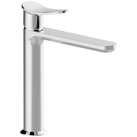 HUBER Harlock Смеситель однорычажный для раковины на 1 отверстие,высокий h175 мм,без донного клапана, цвет хром