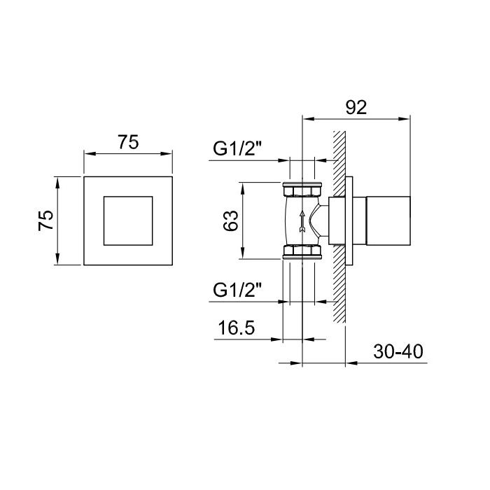 Fantini AR/38 Запорный вентиль, 1/2", цвет: хром Fantini AR/38 Запорный вентиль, 1/2", цвет: хром