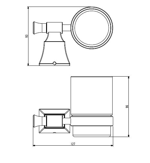 Стакан стеклянный подвесной GENOVA AM-M-024-CR