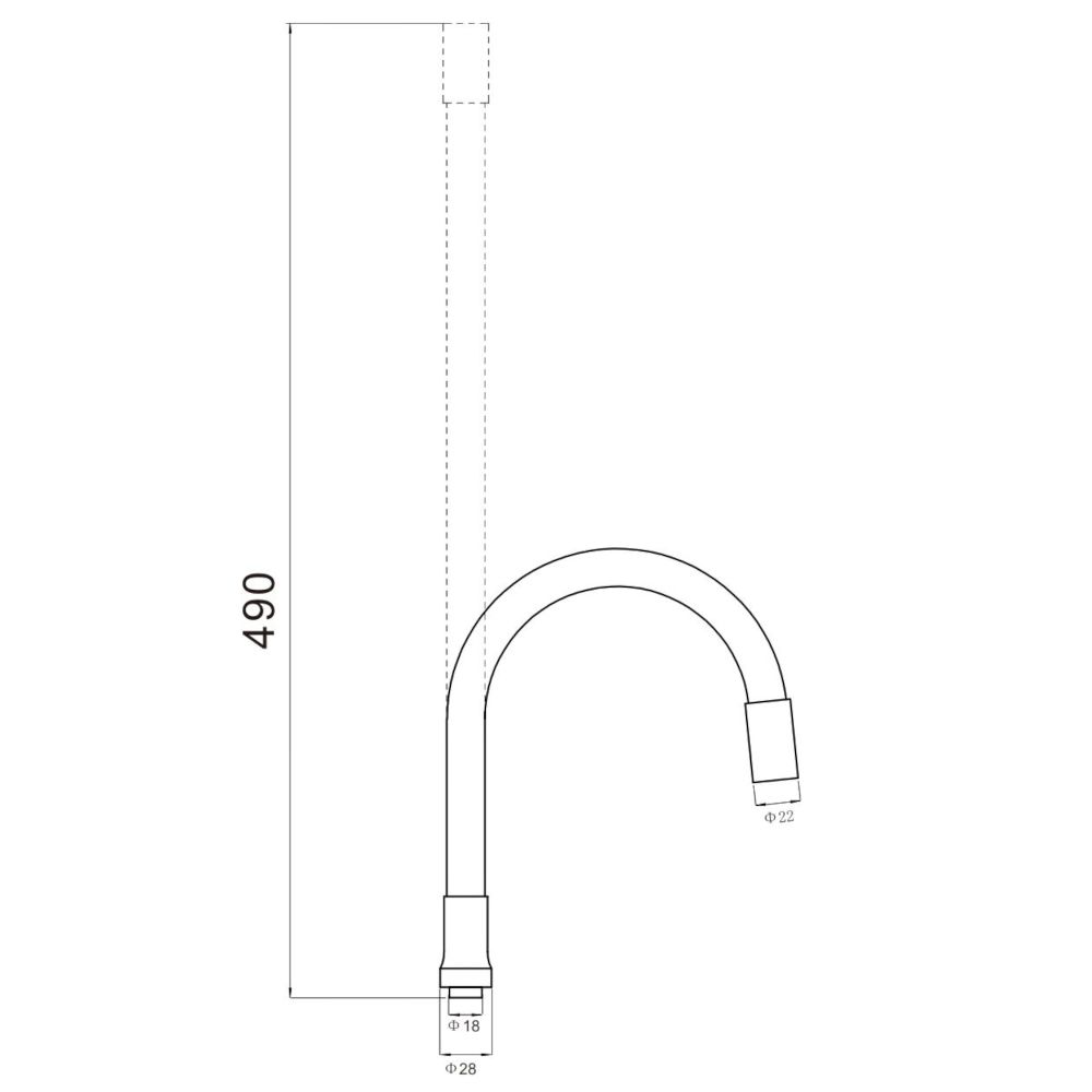 Гибкий излив для кухонного смесителя Savol S-CG12L, бежевый
