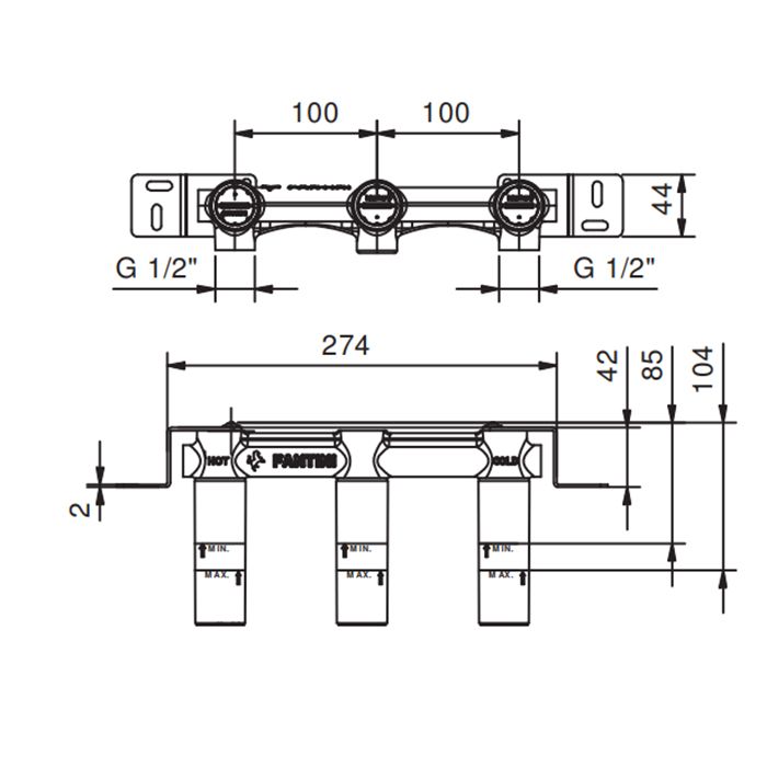 Внутрення часть, Fantini, назначение-смеситель для раковины, стандарт подвода воды-1/2", не окрашен