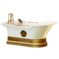 IMPERO PODIUM Ванна 180x87хH76 см. бел, подиум бронза, слив/перелив бронза+ 2 дек." MIGLIORE"