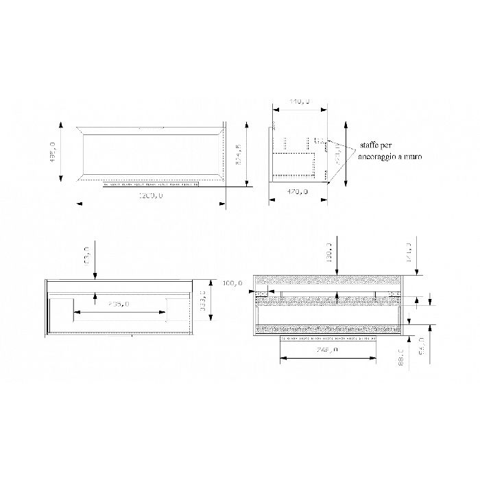 EBAN Pink 121, раковина керамическая,  121*46,5, форма: большой овал, с 1 отв., цвет: белый
