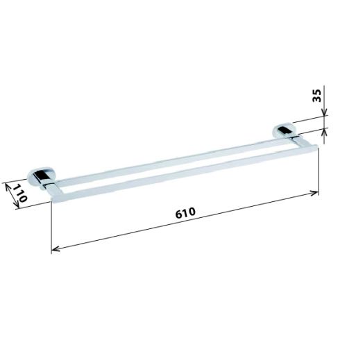 Плотенцедержатель OVAL двойной 600мм