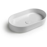 White Ceramic Blade, накладная овальная раковина 60x36x12h см, цвет кофейный матовый