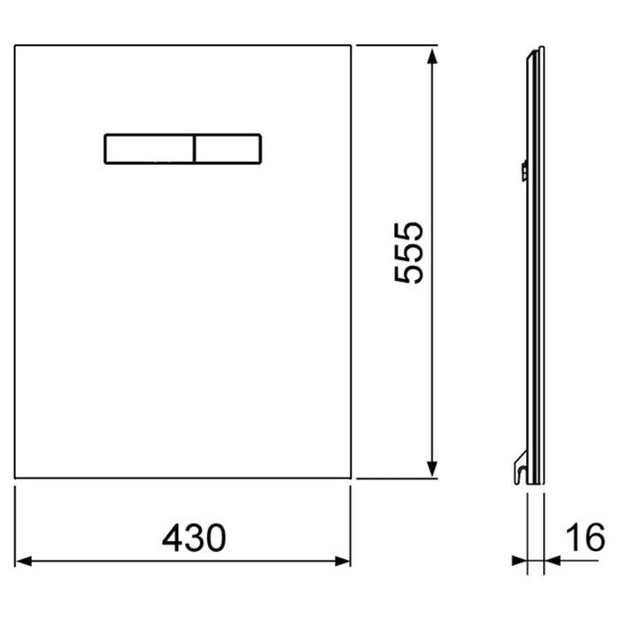 Верхняя панель TECElux с механическим блоком управления, стекло черное, клавиши хром глянцевый Верхняя панель TECElux с механическим блоком управления, стекло черное, клавиши хром глянцевый