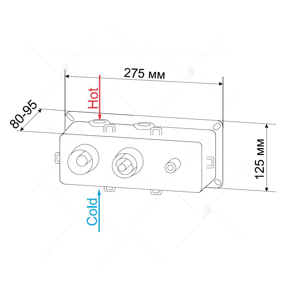 Термосмеситель с ручным душем RGW SP-44 (Хром, круглые) Термосмеситель с ручным душем RGW SP-44 (Хром, круглые)